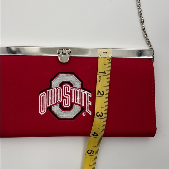 Ohio State Buckeye Football Red Clutch with Chain Strap - Picture 7 of 9